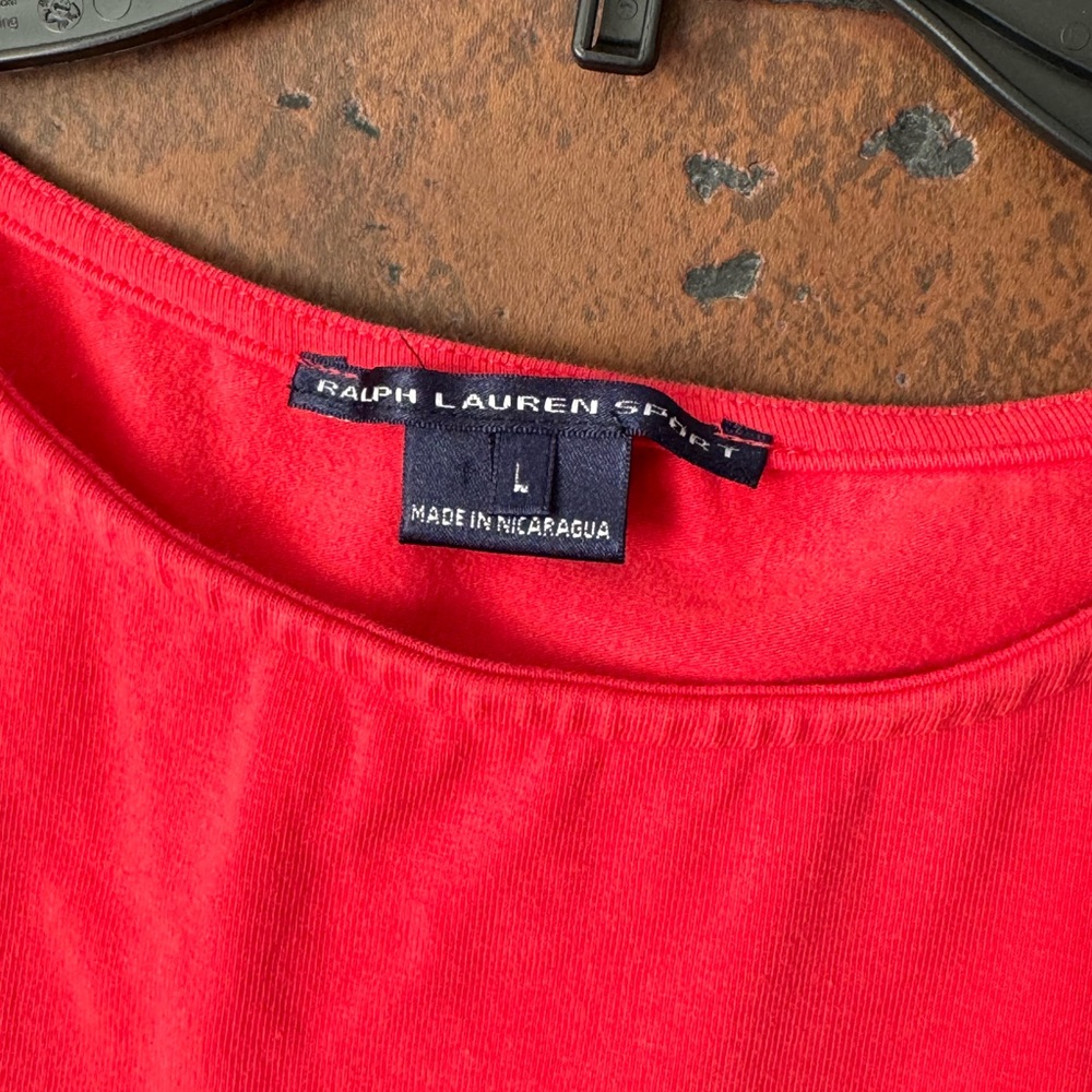 Ralph Lauren Sport Women’s Large Coral Sleeveless Tank Top Stretch Cotton Logo - Picture 3 of 6